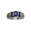 Anel Diamante Ouro 19.25k com pedra Safira