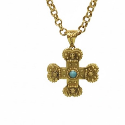 Pendente em Cruz Bizantina em Ouro 19.25k