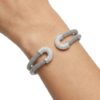 Pulseira Cuff Geométrica cravejada com zircónias Prata 925
