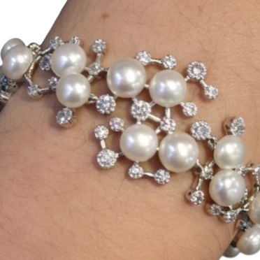 Pulseira de Pérolas em Prata 925