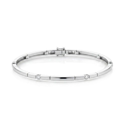 Escrava em Ouro branco 19.25k com 7 Diamantes