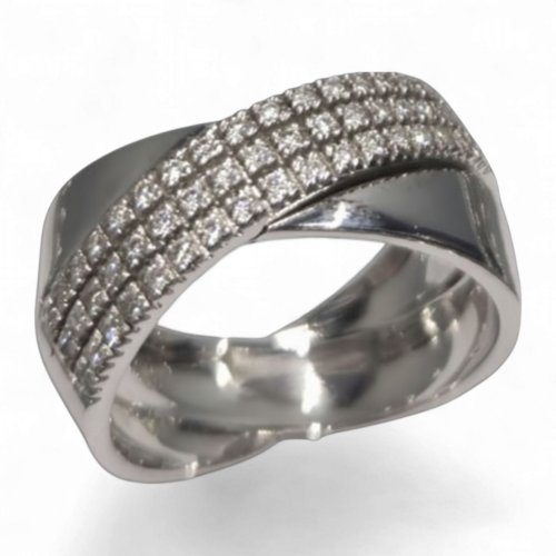 re Anel em Ouro Branco 19.25k com Diamantes