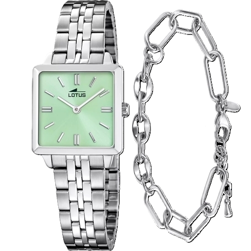 Relógio feminino 2Gether verde claro com pulseira de aço 19010/4