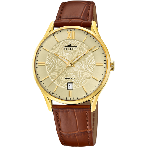 l18403_g Relógio Lotus 18403/G branco e pulseira de couro Homem