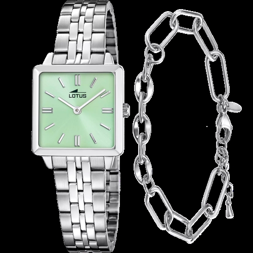 Relógio feminino 2Gether verde claro com pulseira de aço 19010/4